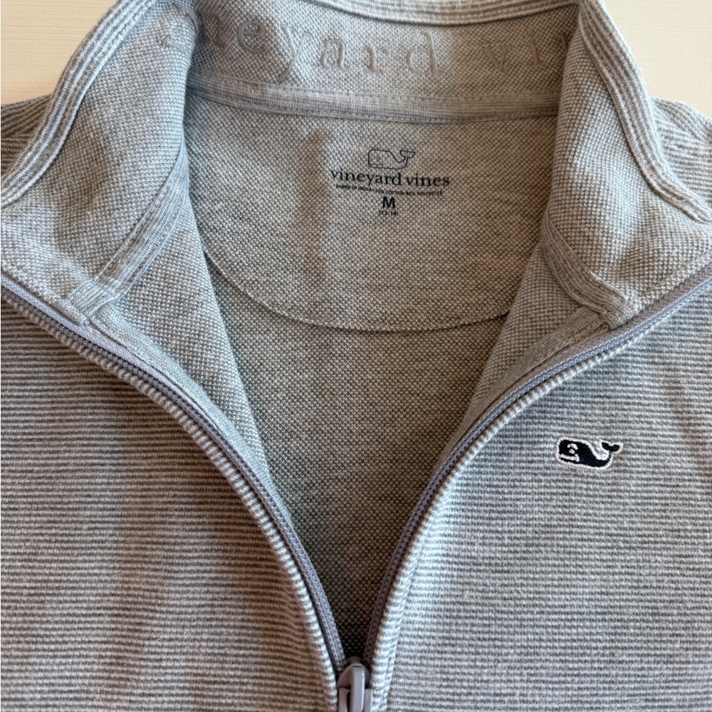 Vineyard Vines Light Gray Zip-Up Kids Sweater